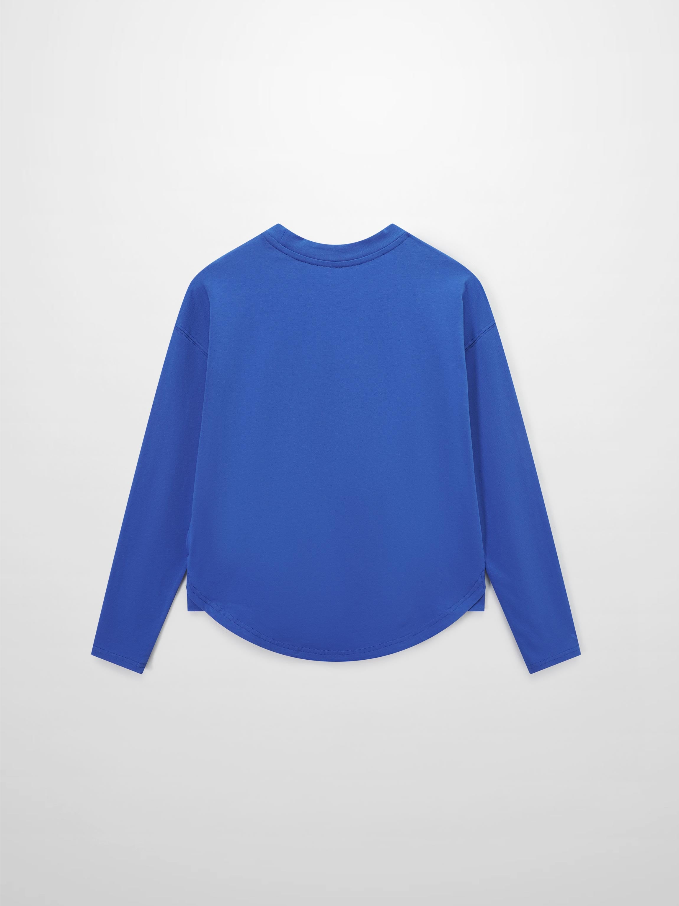 Oversized Rounded Hem T-Shirt-Cobalt Blue