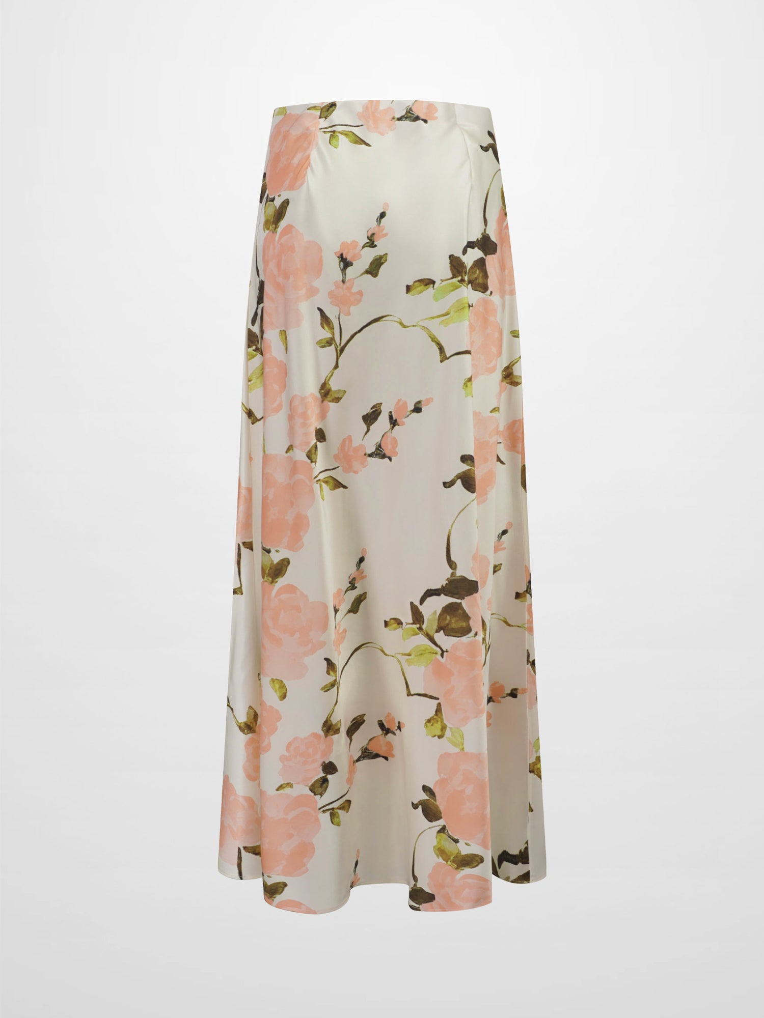 Print Slip Skirt-Peach Floral