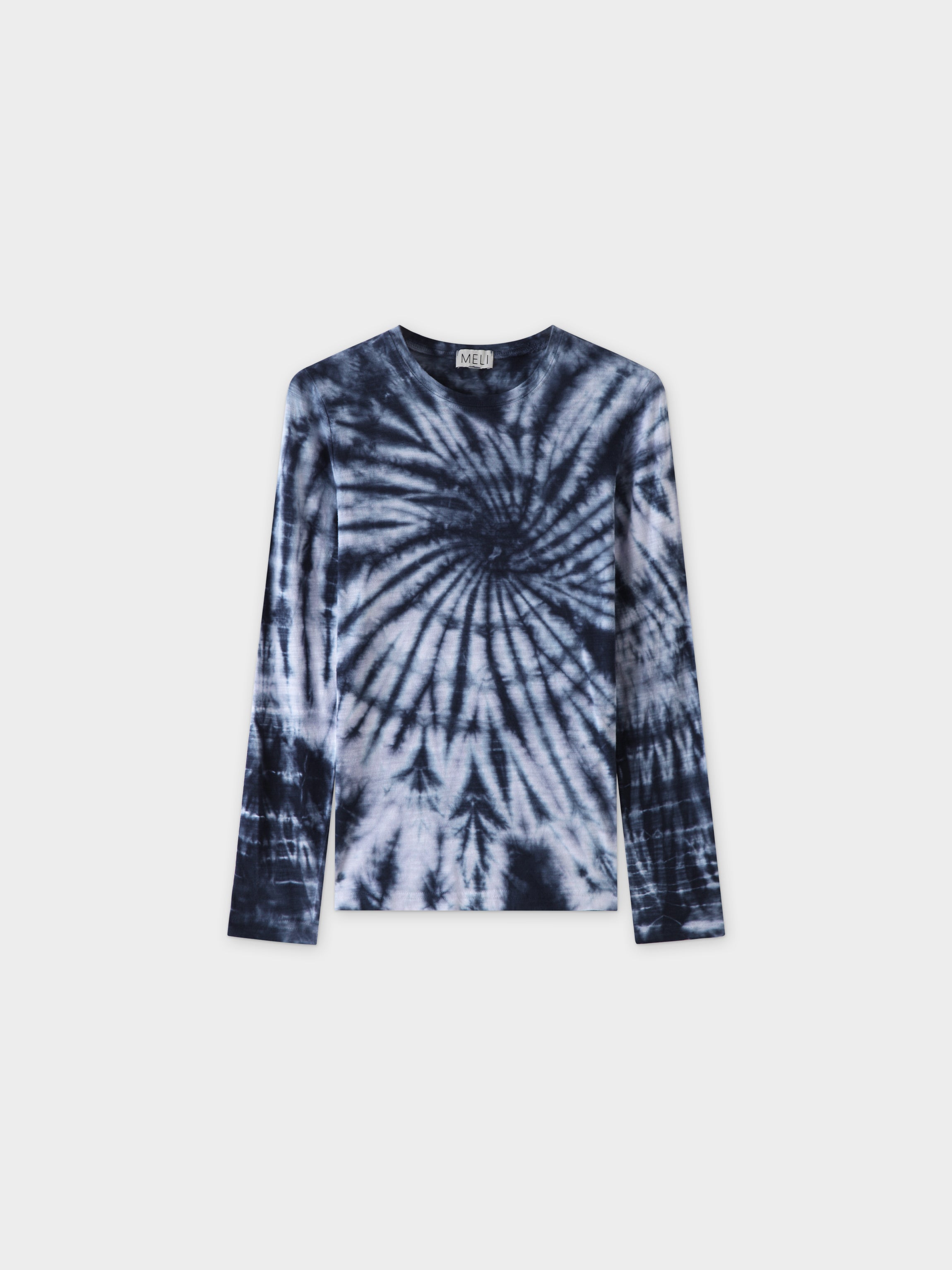 Camiseta Tie Dye Swirl-Blanco/Azul