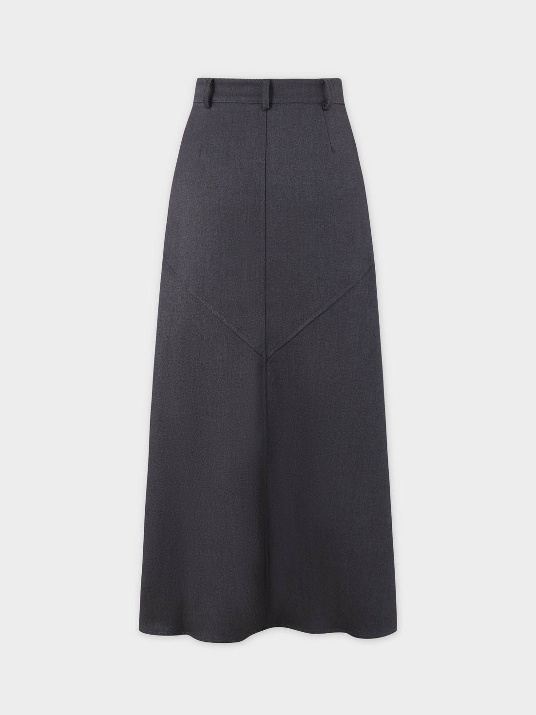 Deep V Wool Skirt-Heathered Grey