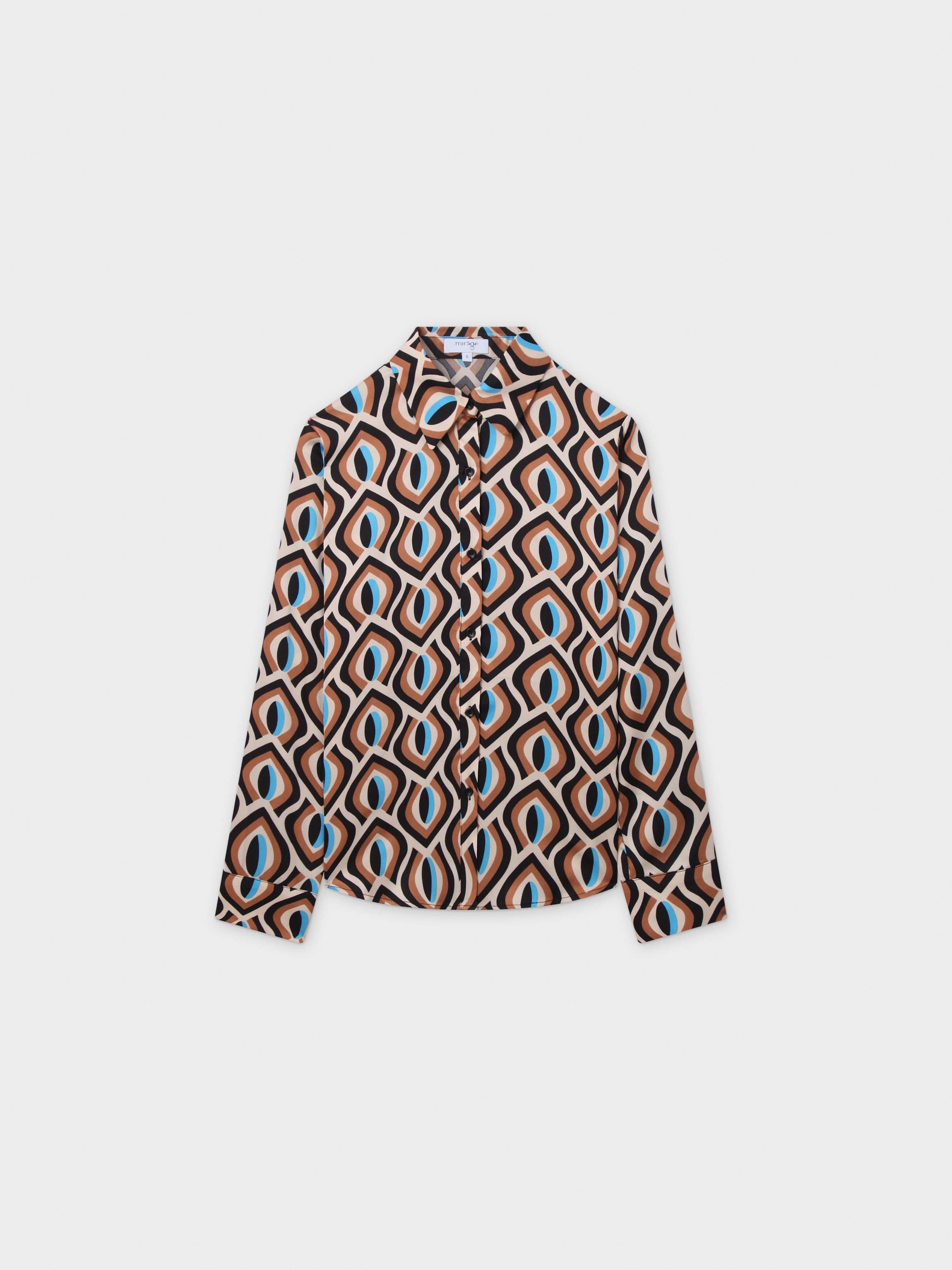 Printed Blouse-Geometric Neutrals