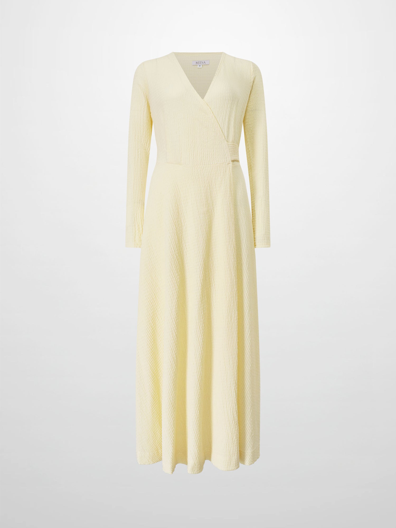 Textured Wrap Maxi Dress-Soft Yellow