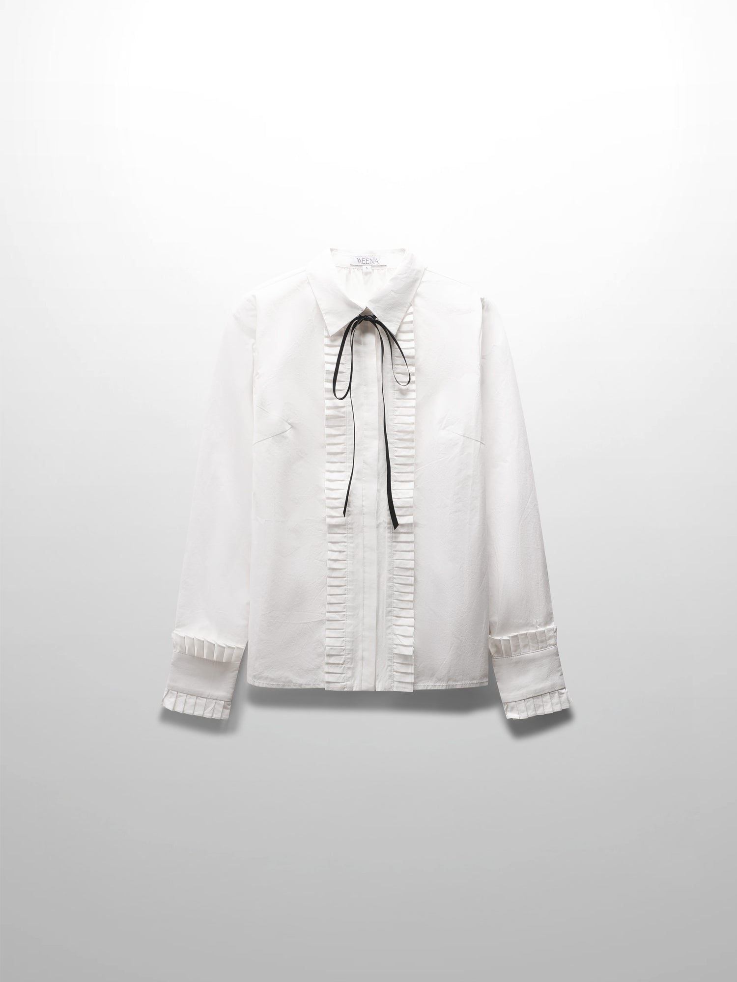 Pleat Front Blouse-White