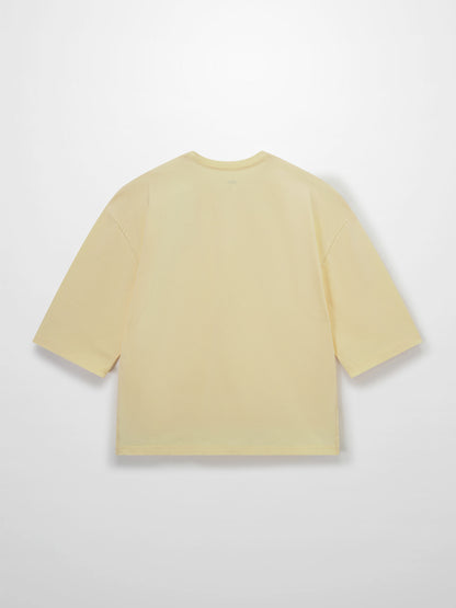 Wide Sleeve Tee-Pale Yellow