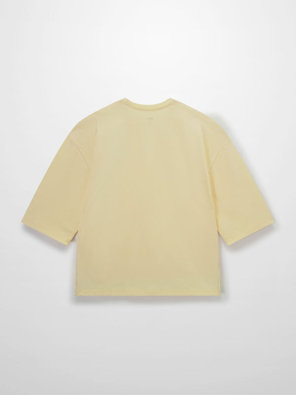 Wide Sleeve Tee-Pale Yellow
