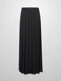 Mix Pleat Skirt-Denim Grey