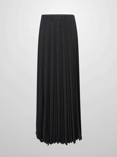 Mix Pleat Skirt-Denim Grey