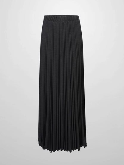 Mix Pleat Skirt-Denim Grey