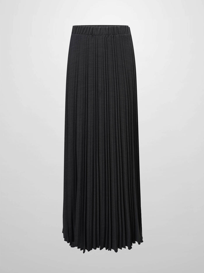 Mix Pleat Skirt-Denim Grey