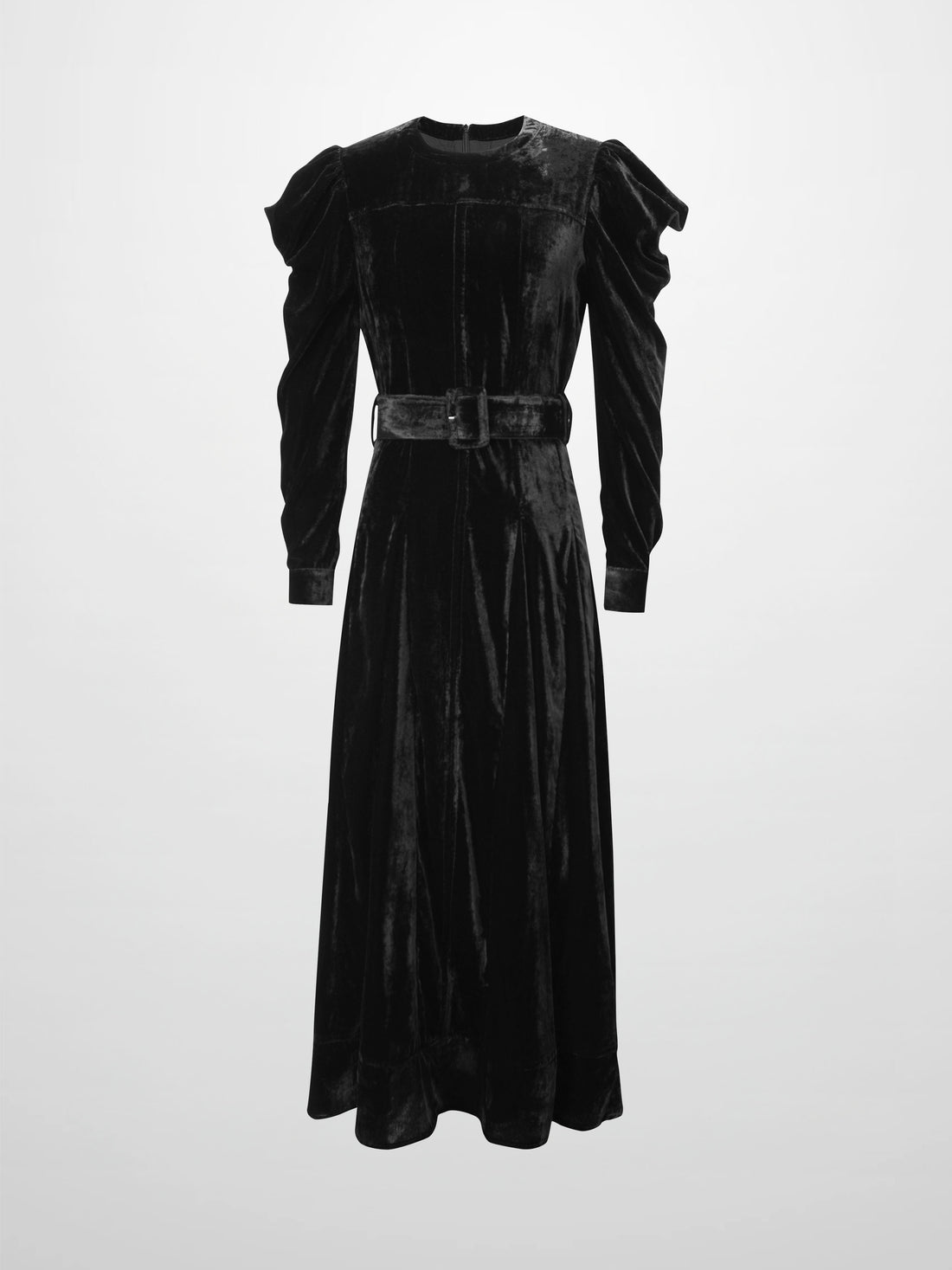 Velvet Flare Dress-Black