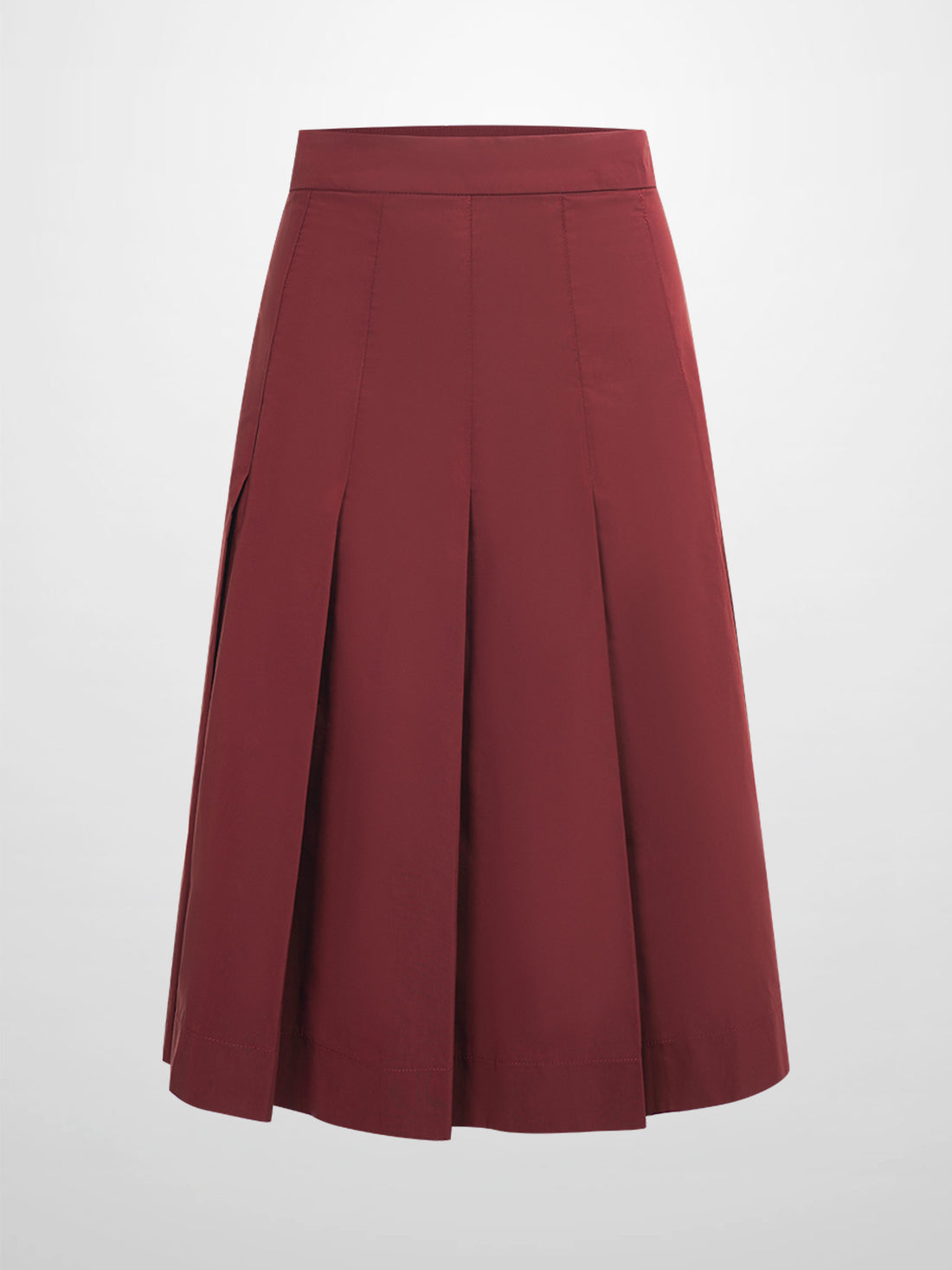 Taffeta Pleat Skirt 26&quot;-Burgundy