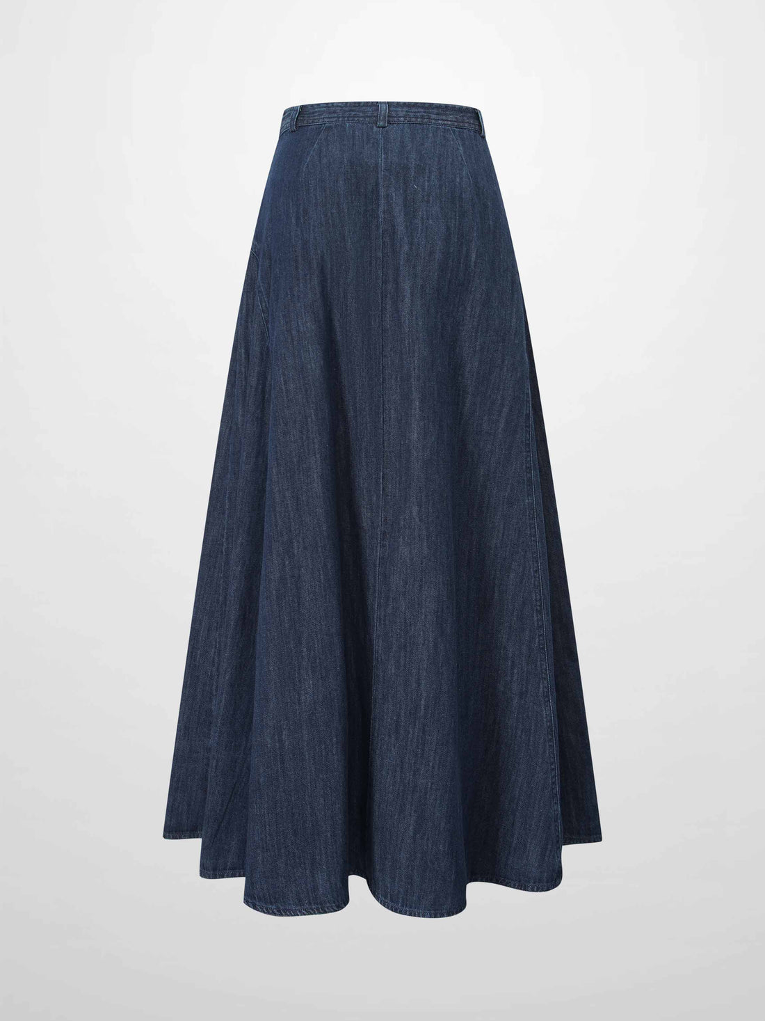Denim Yoke Circle Skirt-Blue