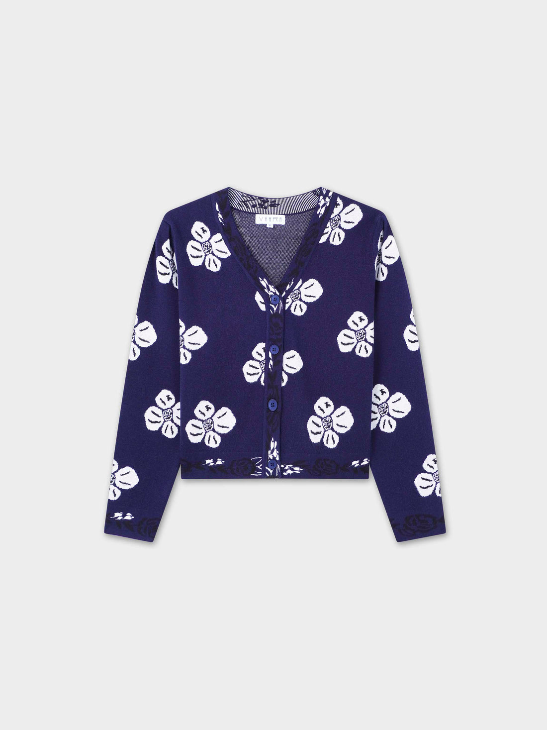 Puff Sleeve Knit Printed Cardigan-Daisy Pop Floral