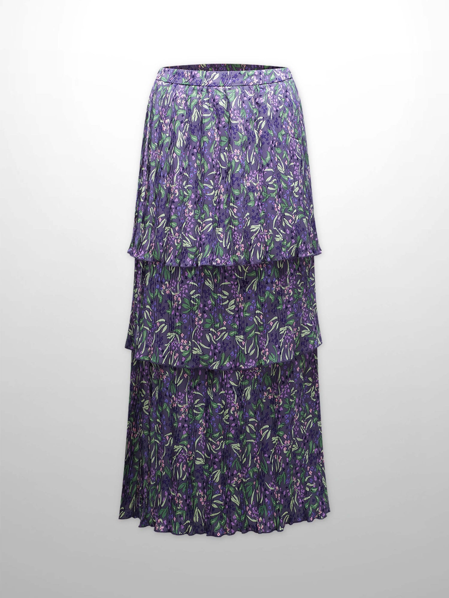 Layered Pintuck Pleated Skirt-Lavender Blossom