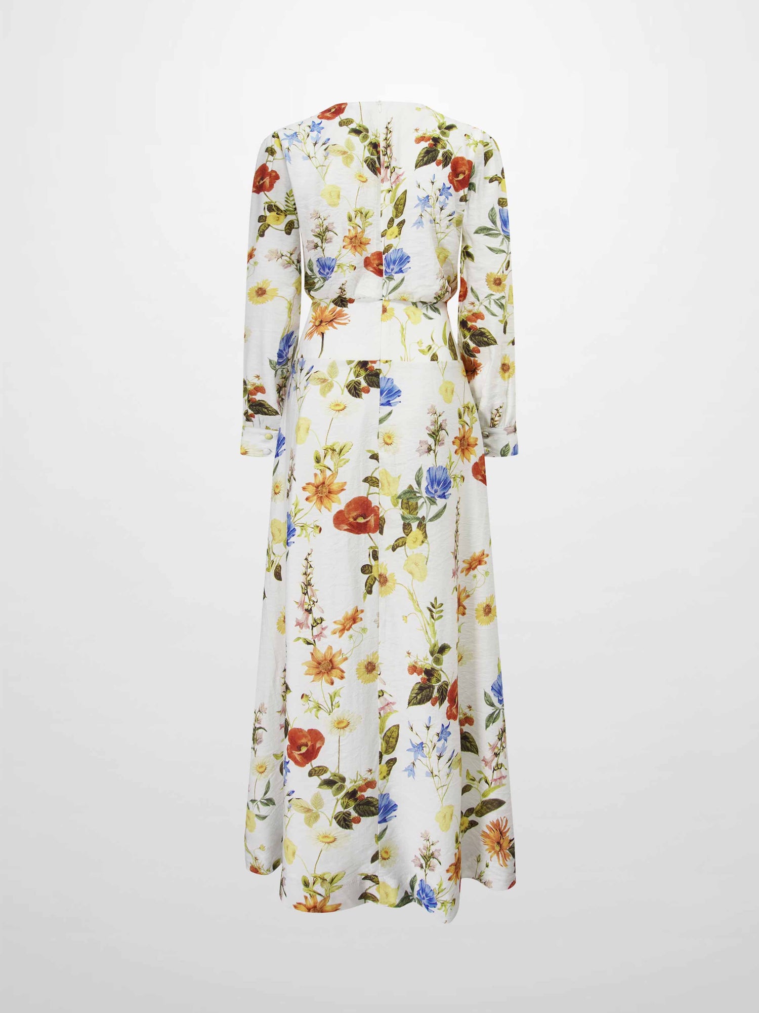 lace yoke floral flare dress Waist Yoke Dress-Garden Floral Fame on Central