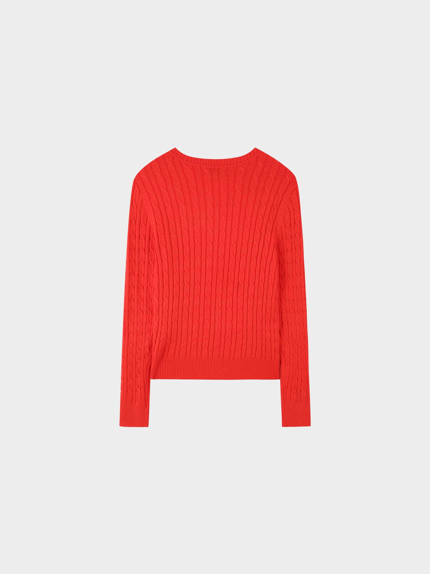 Knit Cable Sweater-Persimmon Orange