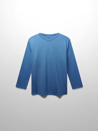 RIBBED HIGH V 3Q-PERIWINKLE BLUE