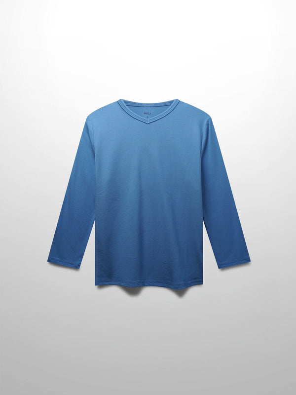 RIBBED HIGH V 3Q-PERIWINKLE BLUE