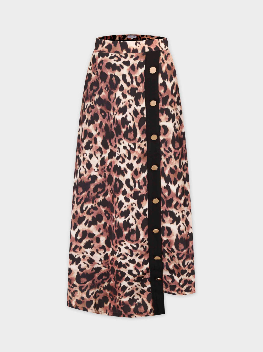 Asymmetrical Pleat Skirt-Leopard Print