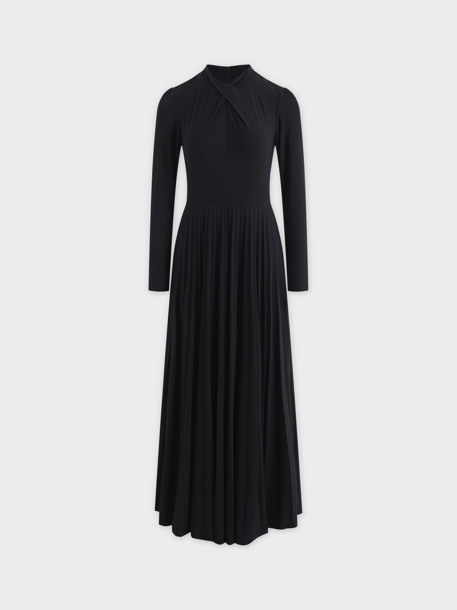 Front Knot Pleat Dress 50&quot;-Black