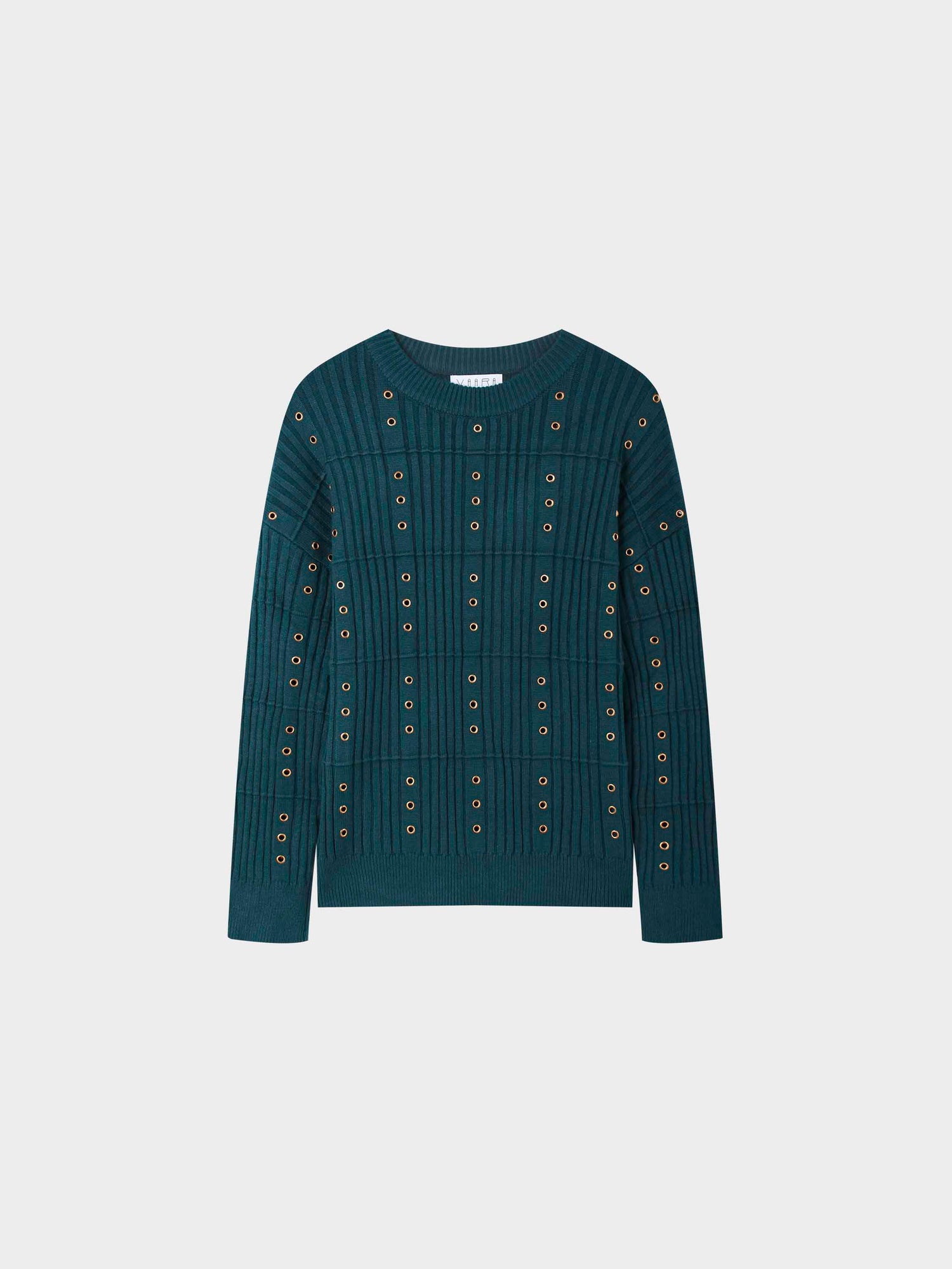 Grommet Sweater-Turquoise