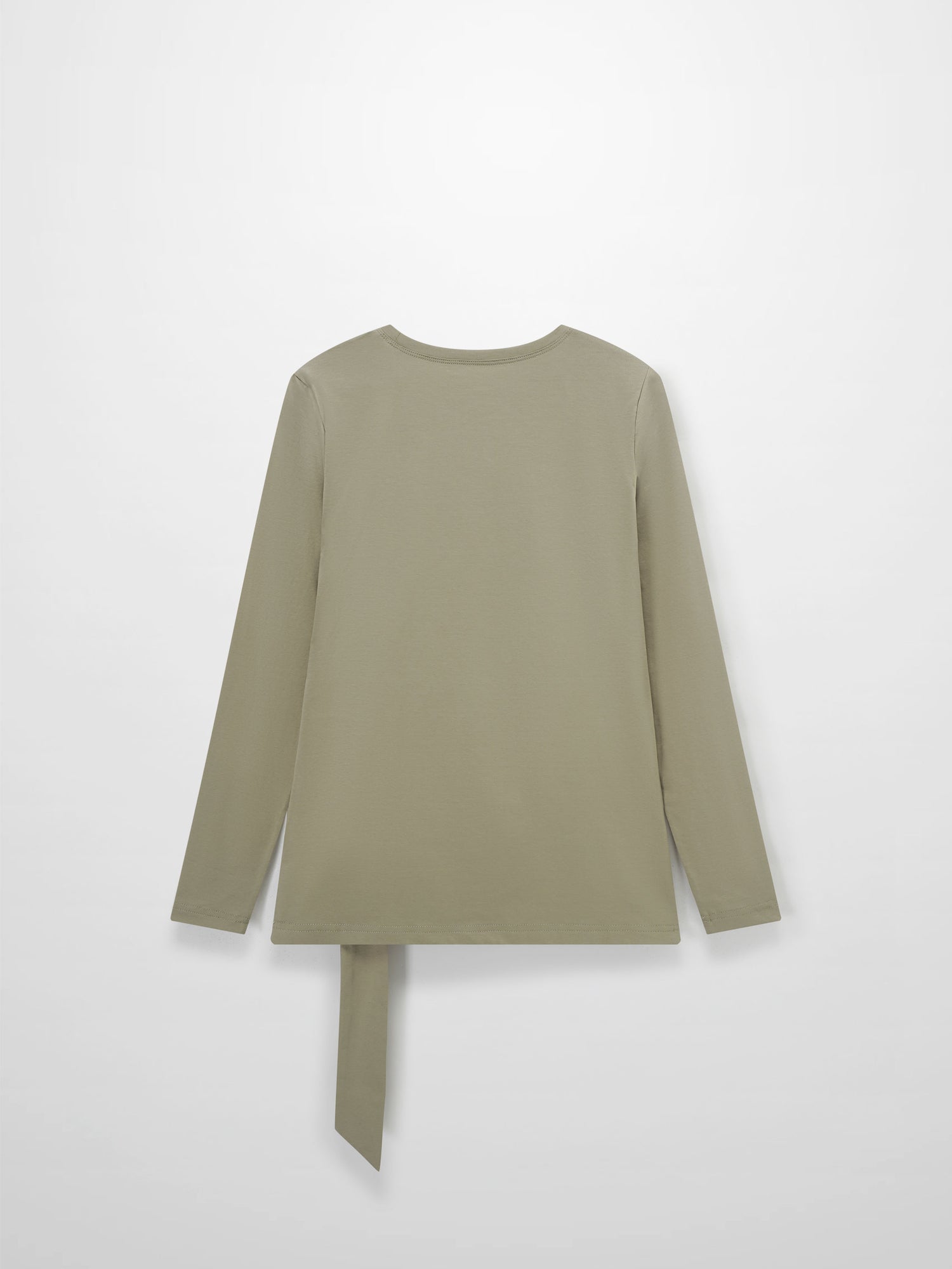 Side Tie T-Shirt-Olive Green