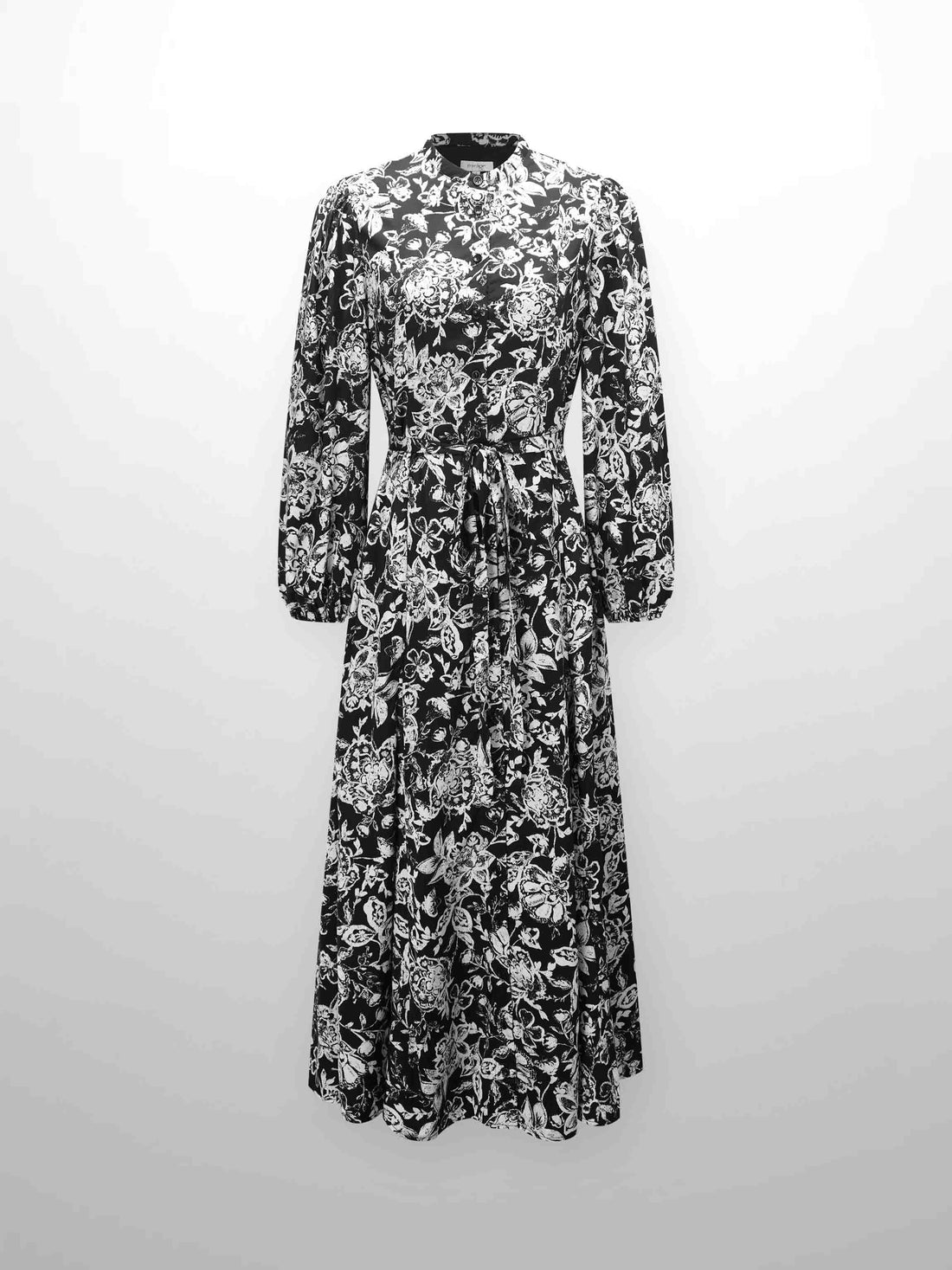 Princess Style Shirtdress-Black/White Floral