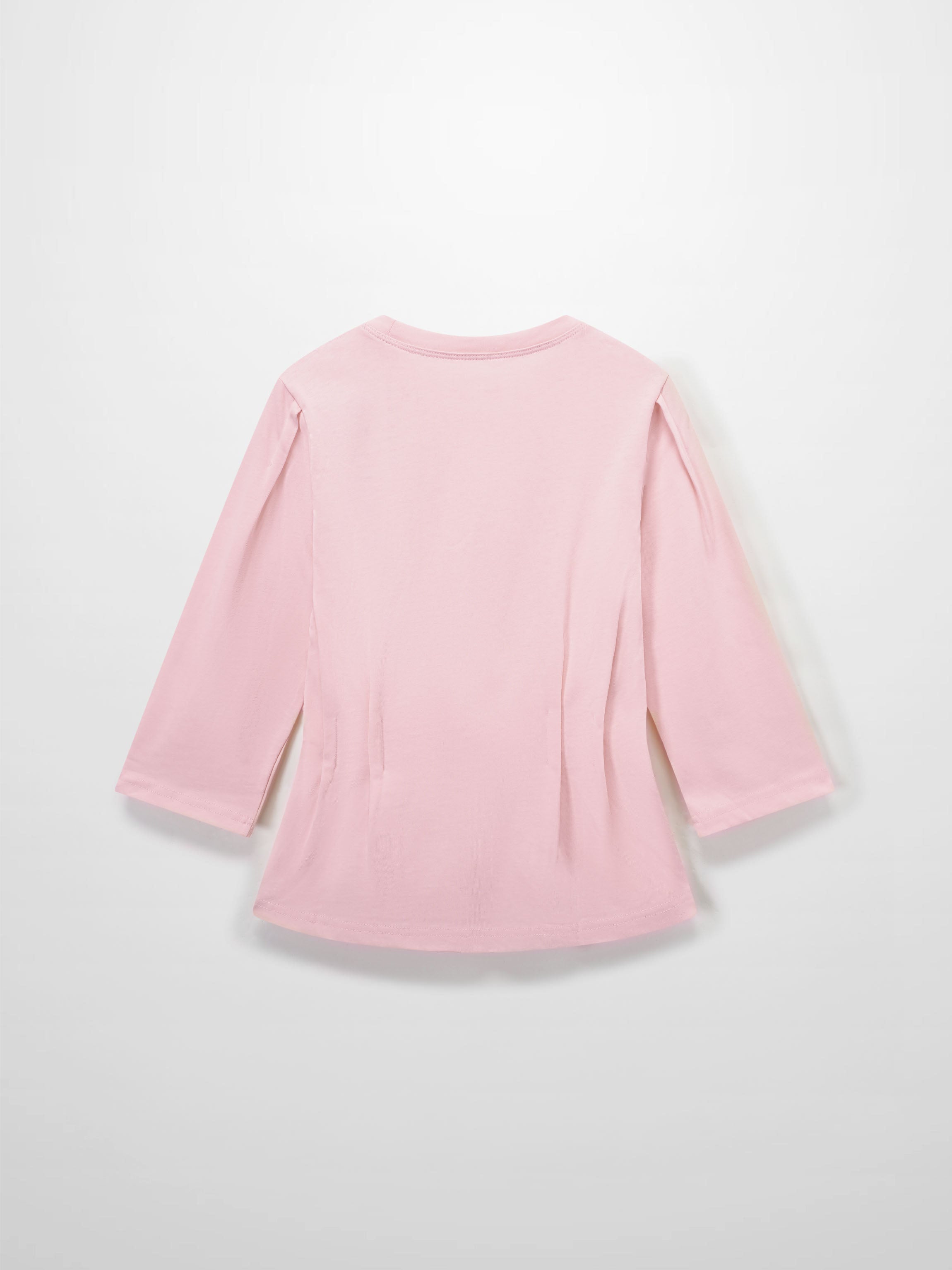 Pleat Seam T-shirt-Pink