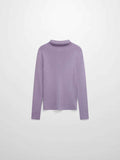 Lurex Ribbed Knit Turtleneck-Lavender