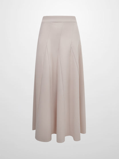 V Paneled Maxi Skirt-Bone