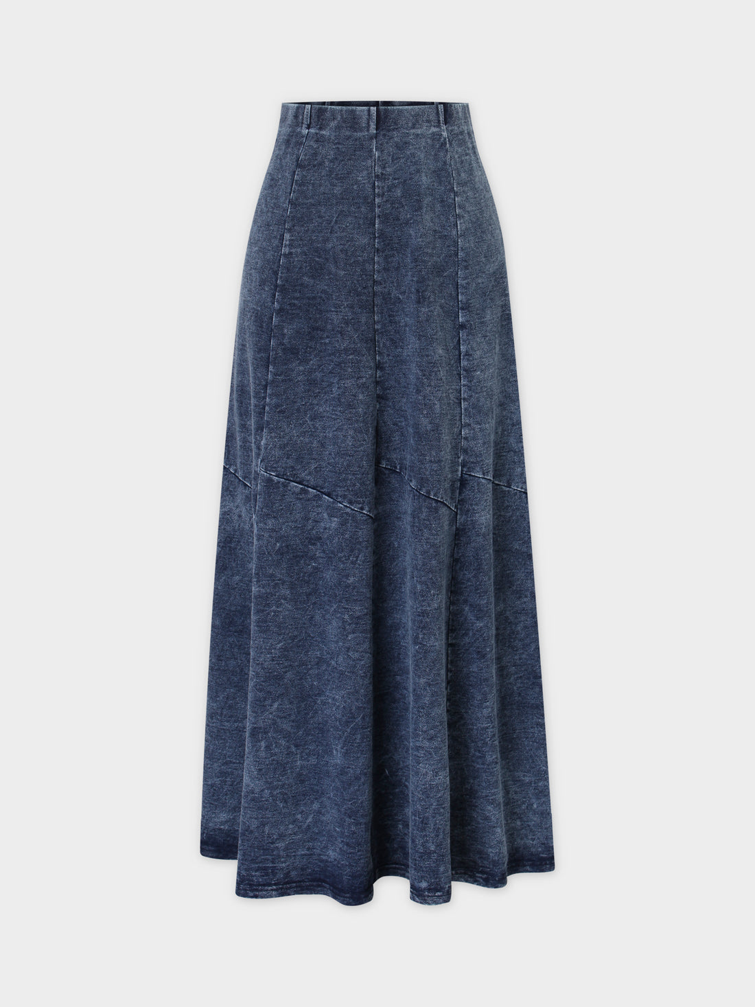 Washed T-Shirt Trumpet Skirt-Blue