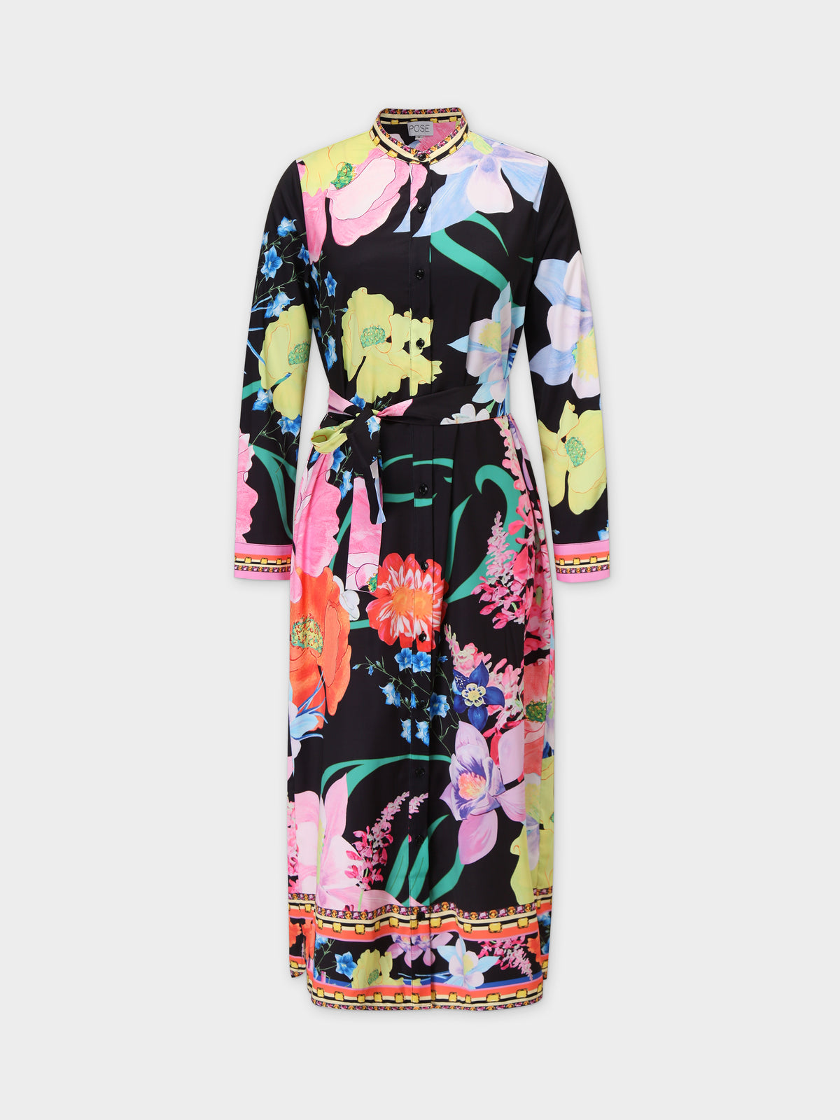 Long Shirtdress-Colored Floral