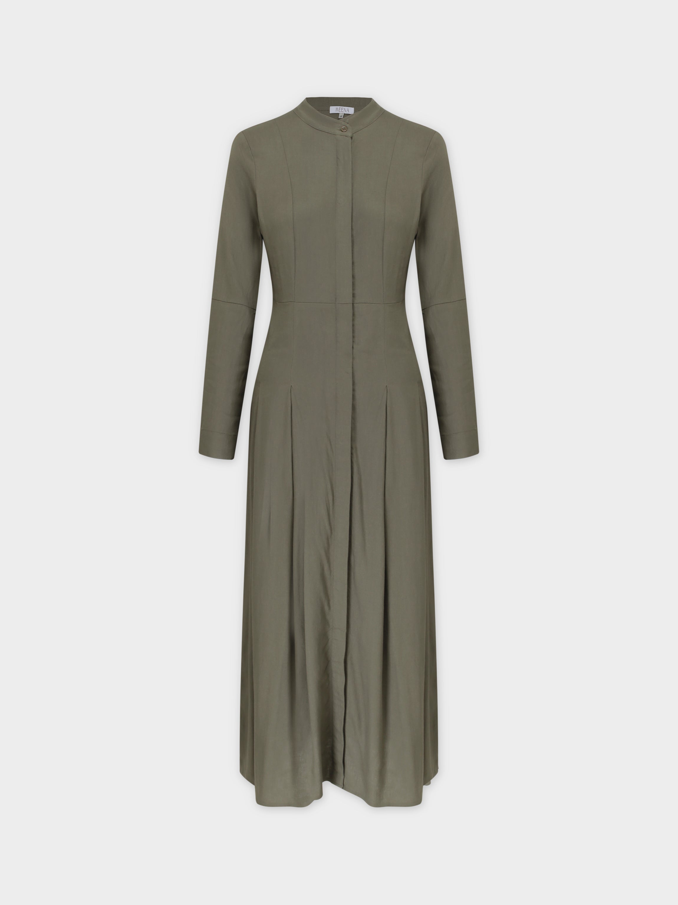 LINEN SHIRTDRESS-SAGE