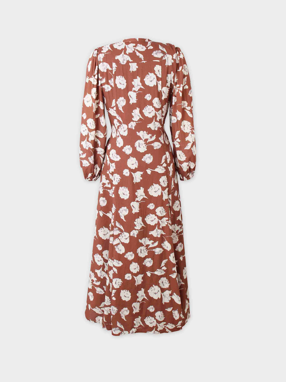 A Line Shirtdress-Brown Floral