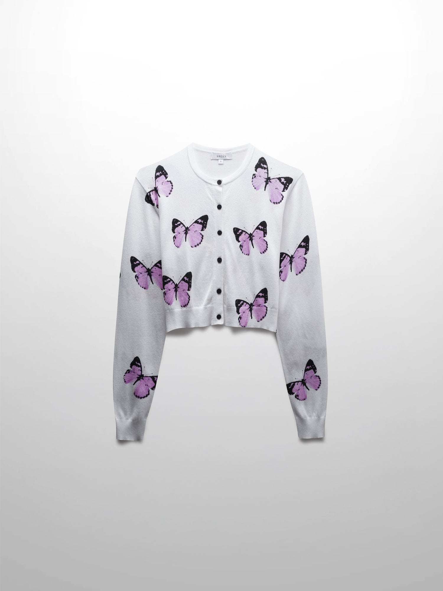 Printed Cardigan-White Butterfly