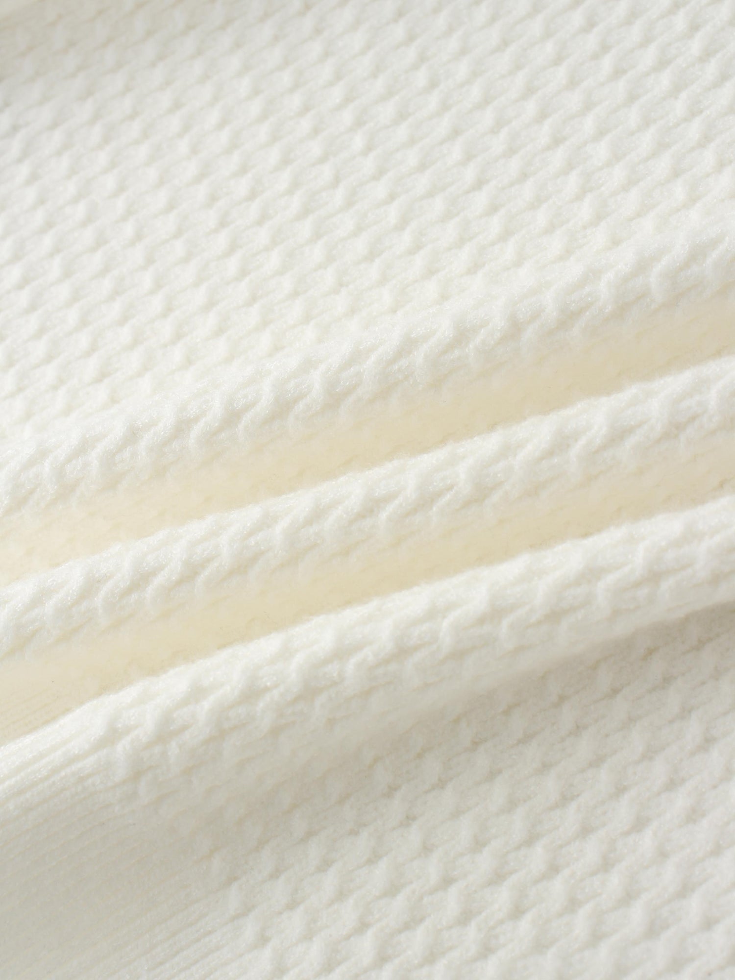 Textured Crew Cardigan-Ivory
