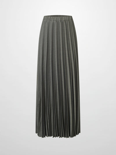 Thin Pleated Skirt-Olive
