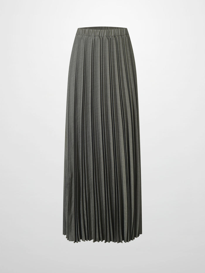 Thin Pleated Skirt-Olive