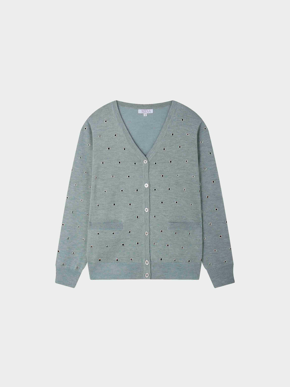 Grommet Cardigan-Seafoam