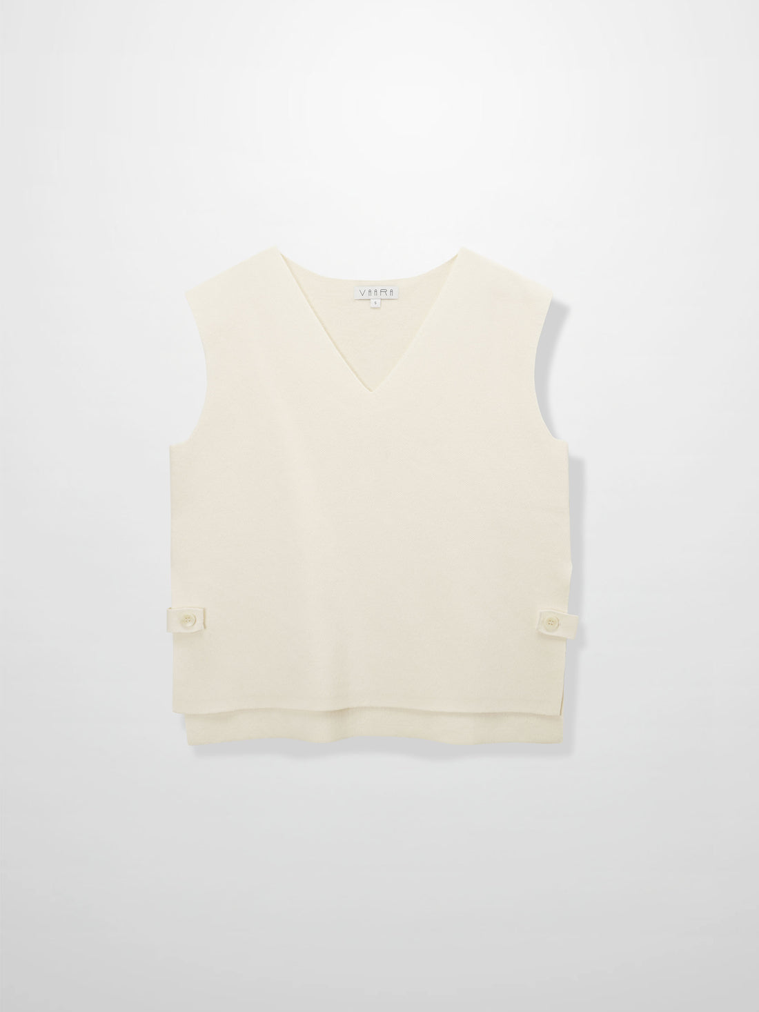 Side Tab Knit Vest-Ivory