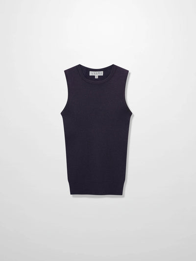Lurex Sleeveless Sweater-Purple