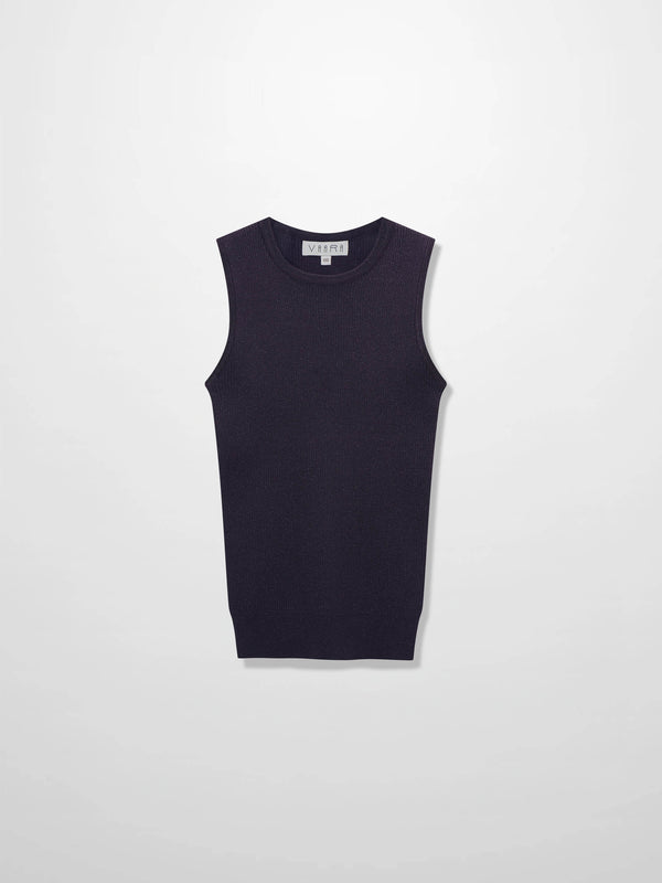 Lurex Sleeveless Sweater-Purple