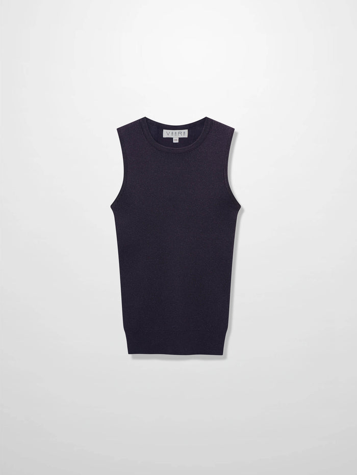 Lurex Sleeveless Sweater-Purple