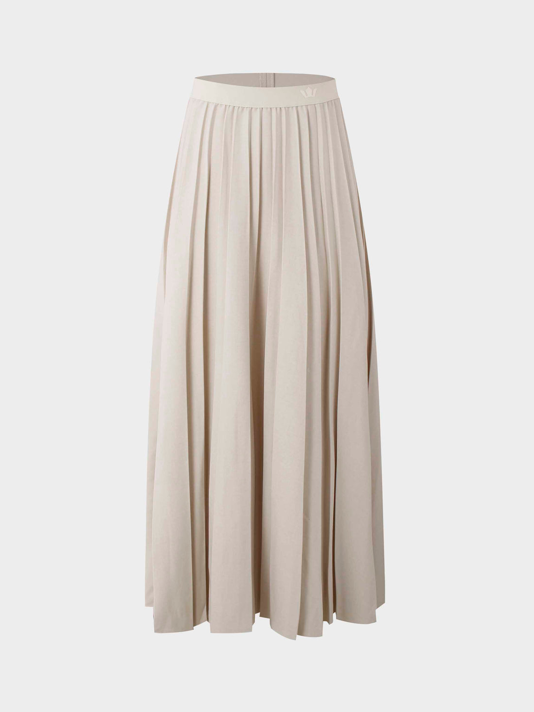 Merino Pleated Skirt-Ivory