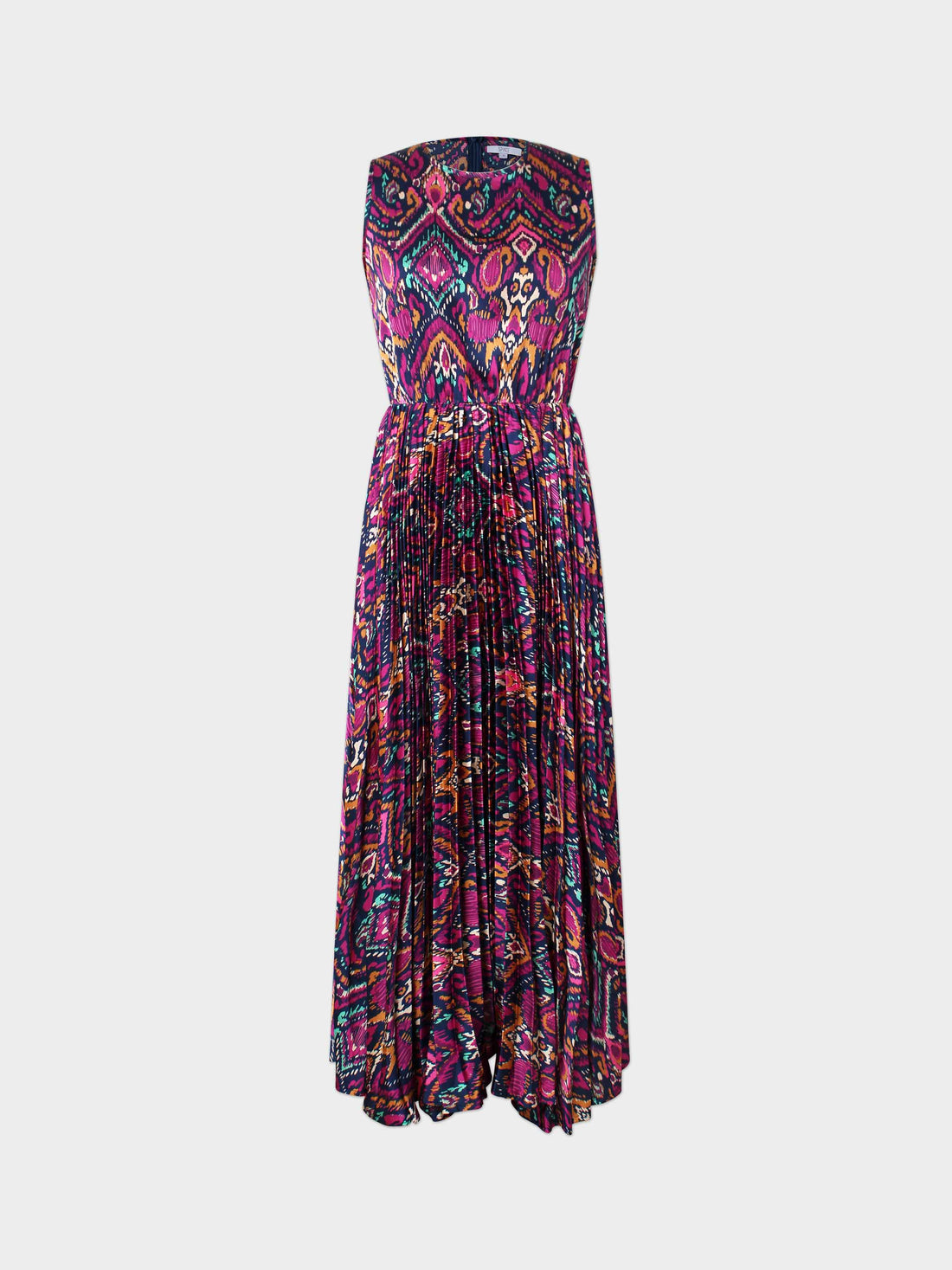 Pleated Slip Dress-Aztec