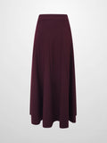 V Paneled Maxi Skirt-Burgundy