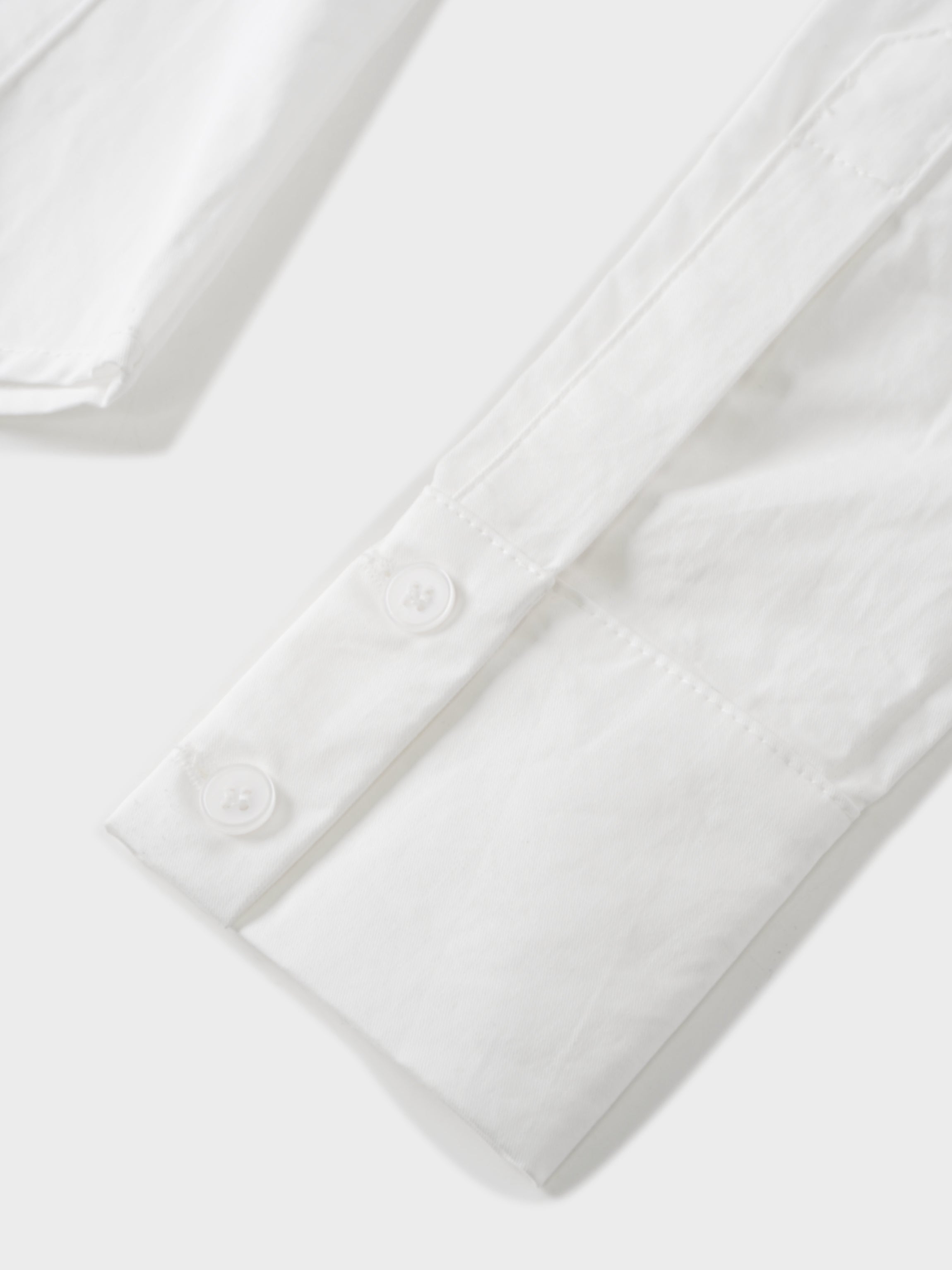 Embroidered Collar Button Down Blouse-White