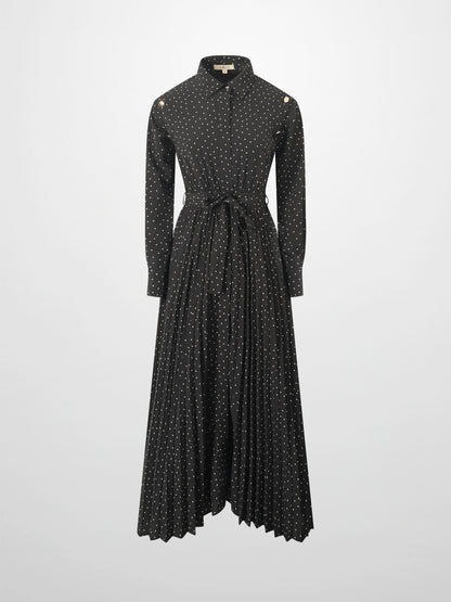 Linda Dress-Black and White Polka Dot