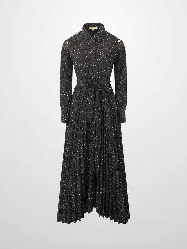 Linda Dress-Black and White Polka Dot