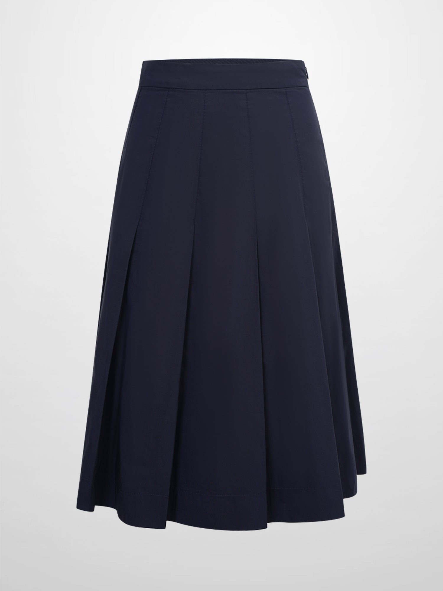 Taffeta Pleat Skirt 26&quot;-Navy
